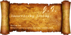 Javorniczky Izolda névjegykártya